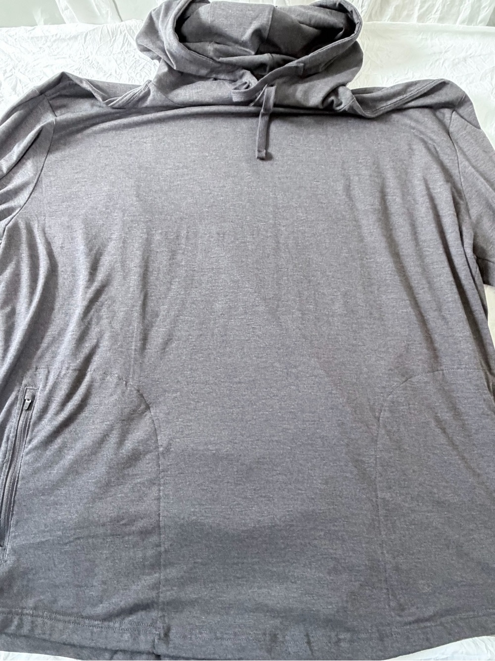 Fresh Clean Threads Dark Gray Lightweight Hooded Pullover Sweatshirt - Picture 2 of 8